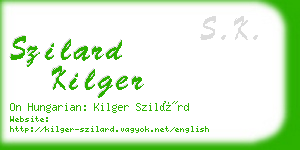 szilard kilger business card